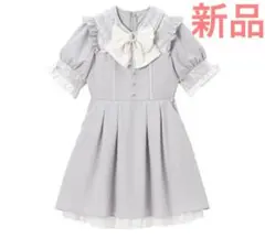 新品 DEARMYLOVE 夢展望 レース重ねパールリボンお嬢様ワンピース 青