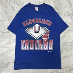 シングルステッチ USA製 95年製★MLBインディアンズ Tシャツ L 古着
