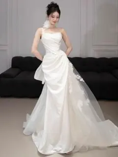 結婚式前撮りに最適✨レースウェディングドレス