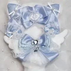 10cm ぬい服 着ぐるみ ちびぐるみ 水色天使ク 猫耳 しっぽ付き #15