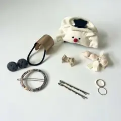 ヘアアクセサリーセット　餃子のヘアクリップ　バラ　ビームスボーイ　アネモネ