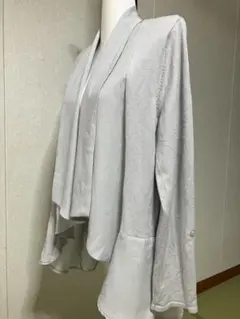 ライトグレー オープンフロントカーディガン　ALPHACUBIC
