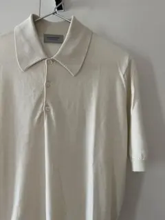 JOHN SMEDLEY スキッパー　ニットポロシャツ ベージュ Sサイズ JOHN SMEDLEY スキッパー ニットポロシャツ ベージュ Sサイズ - メルカリ