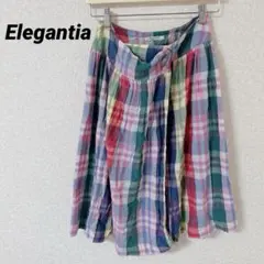 レア★ Elegantia マルチカラー チェック フレアスカート レディース