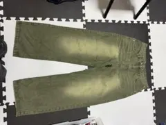地底人 オリーブグリーン ワイドレッグデニム Mサイズ