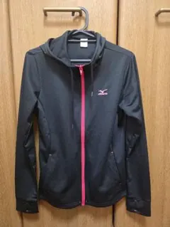 Mizuno フード付き ブラックジャージ