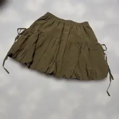 未使用 オリーブデオリーブ リボンポケットバルーンスカート カーキ