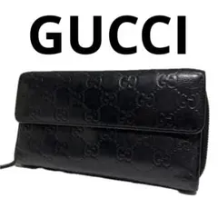 GUCCI オーガナイザー 長財布 マイクロGG レザー ネイビー - メルカリ
