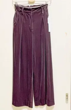 ベロアワイドパンツ ガウチョパンツ