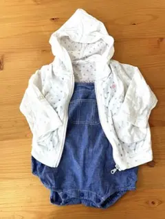 ベビー　ロンパース　パーカー　セット