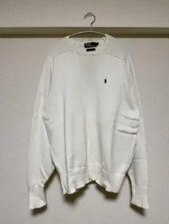 ポロ・ラルフ・ローレン ホワイトニットセーター M