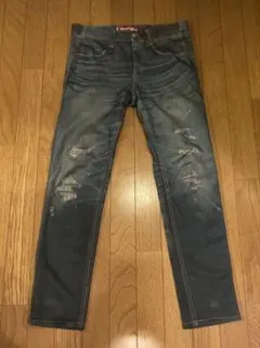 ジュンヤワタナベマン×リーバイス　ダメージ加工転写デニム　インディゴ　S