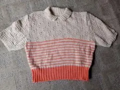 手編み半袖ニット　春夏　サマーニット