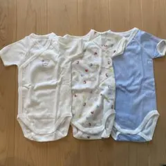 プチバトー肌着　新品未使用6m / 67cm 新生児　半袖ロンパース