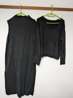 ❀2セット❀黒ニットセットアップLLオ―バ―サイズ