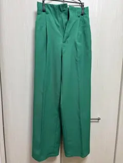 GU グリーン ワイドパンツ XS