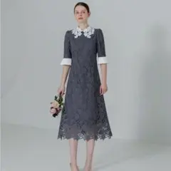 k*様 Leja 花柄レースカラースパンコールAラインワンピースドレス