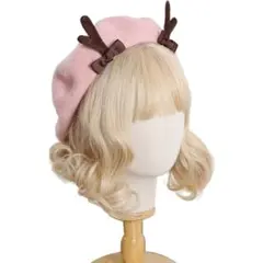 ✿１点限り トナカイ 帽子 クリスマス 仮装 ハロウィン コスプレ (ピンク)