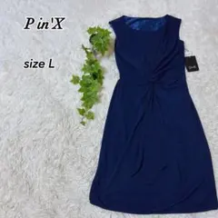 Pin'X ピンクス サイズL ネイビー ノースリーブ ワンピース