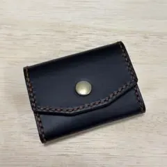 HORWEENスタンプ刻印 栃木レザー コンパクト財布 美品 ホーウィン 茶芯 HORWEENスタンプ刻印 栃木レザー コンパクト財布 美品 ホーウィン 茶芯