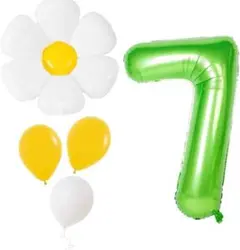 数字 バルーン 誕生日 飾り付け 大きい デイジー風船 数字バルーン ７ 緑