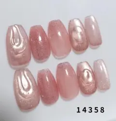 現品☆マグネット/フラッシュ　ピンク系　ぷっくり　アートネイルチップ シンプル