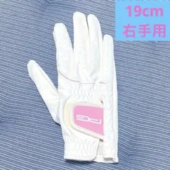 【美品】PGレディース ゴルフグローブ 右手　19cm ピンク　ホワイトのサムネイル
