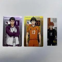 【3枚セット】ハイキュー!! 牛島若利、山口忠 カード 日向翔陽 ステッカー