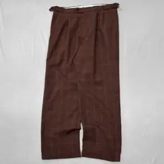90s 2タック ウィンドウペンチェック ウール スラックス ワイド バギー