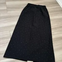 ロングタイトスカート ブラック　ストーン