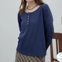 umm. パターンメッシュヘンリープルオーバー