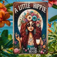 ヒッピー　ポジティブ　ブリキ看板292 インテリア雑貨　ウオールデコレーション