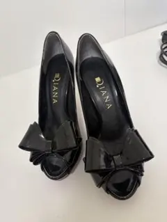 DIANA ブラックオープントゥハイヒール