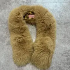 ファー ベージュ マフラー ヒョウ柄　レディース