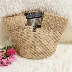 【SALE】カシェリエ Cachellie カゴバッグ×本革レザー　かごバッグのサムネイル