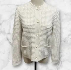 ユニクロ　アイボリー ニット カーディガン ボタン付き　Lサイズ