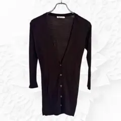 COLZA コルザ カーディガン ブラウン Ｖネック 長袖 カジュアル シンプル