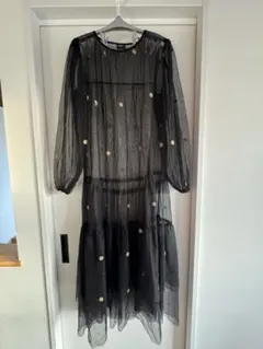 ZARA シースルー ドット柄 긴 원피스