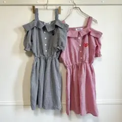 コムデギャルソン　PLAY ワンピース　オフショルダー　ギンガム チェック