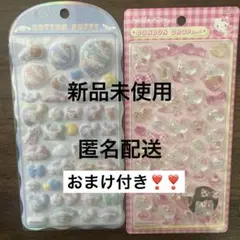 コットンパフ&ハローキティシールボンボンドロップシール　セット売り