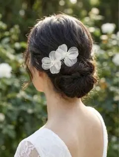 フラワーデコレーション エレガントな花嫁ヘアコーム