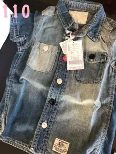 ★新品★シャンブレーシャツ☆半袖シャツ　110