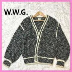 W.W.G. ニットカーディガン Fサイズ モノトーン バルーン袖