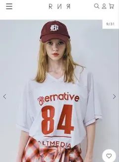 RNA-N 半袖 Tシャツ　ほんのりシアー　ホワイト 84ロゴ