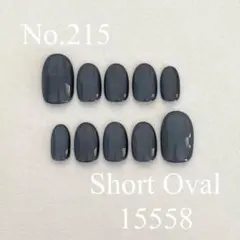 No.215 シルキーマグネットネイルチップ　ネイビー　紺　シンプル　ちゅるん