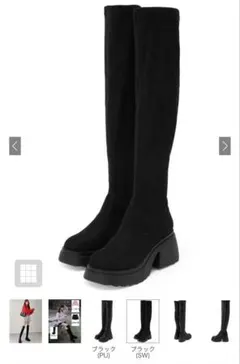 ニーハイブーツ 厚底 22.5