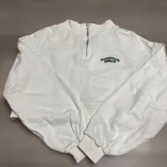 WEGOホワイト ハーフジップ スウェット