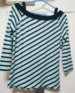 Honeys(GLACIER) ブルーボーダー 七分袖 カットソー Mサイズ♡