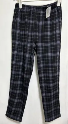 スクロール　レディース　裏起毛パンツ　チェックカジュアルパンツ　未使用　ブラック