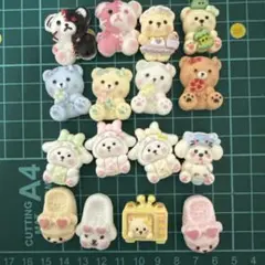 デコパーツ　プラパーツ　くま　16個